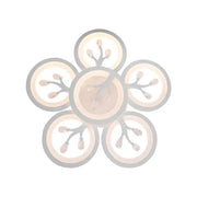 Lustra LED cu telecomanda si cristal DAISY 72W, 6 Elemente, lumina Rece/Calda/Neutra, Dimabila, Alb