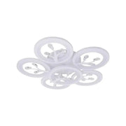 Lustra LED cu telecomanda si cristal DAISY 72W, 6 Elemente, lumina Rece/Calda/Neutra, Dimabila, Alb