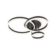 Lustra LED cu telecomanda LYRA 100W, 3 Cercuri, lumina Rece/Calda/Neutra, Dimabila, Negru
