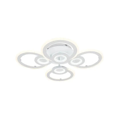 Lustra LED cu telecomanda KADE 72W, 4 Cercuri, lumina Rece/Calda/Neutra, Dimabila, Alb