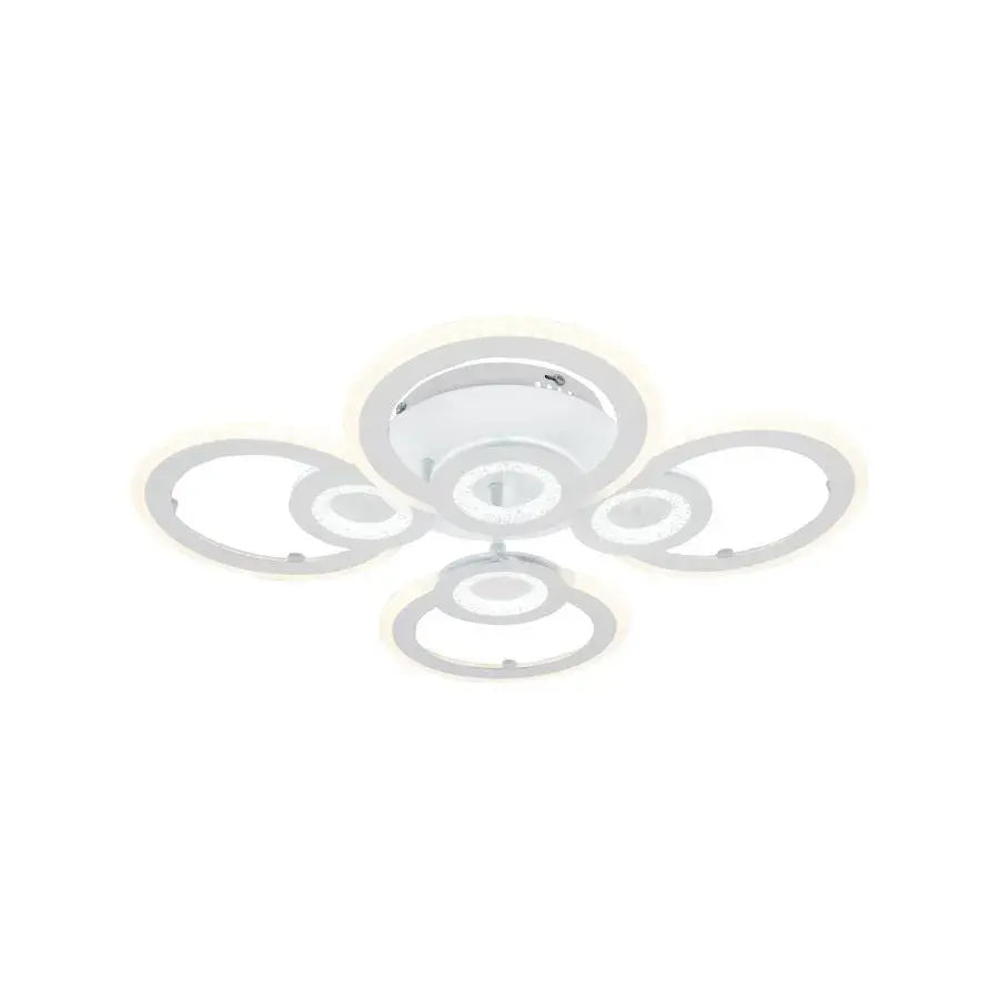Lustra LED cu telecomanda KADE 72W, 4 Cercuri, lumina Rece/Calda/Neutra, Dimabila, Alb