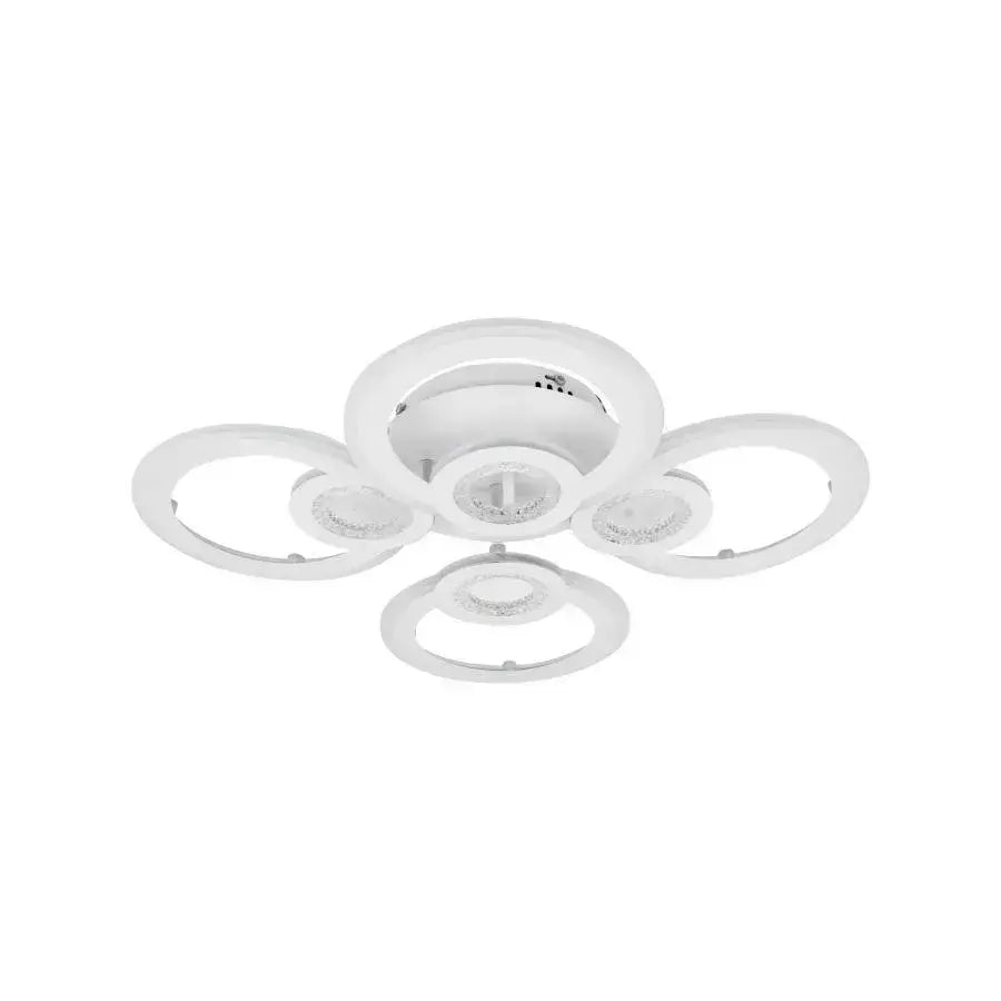 Lustra LED cu telecomanda KADE 72W, 4 Cercuri, lumina Rece/Calda/Neutra, Dimabila, Alb