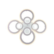 Lustra LED cu telecomanda KADE 72W, 4 Cercuri, lumina Rece/Calda/Neutra, Dimabila, Alb
