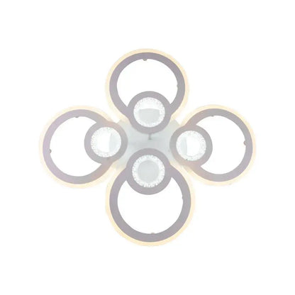 Lustra LED cu telecomanda KADE 72W, 4 Cercuri, lumina Rece/Calda/Neutra, Dimabila, Alb