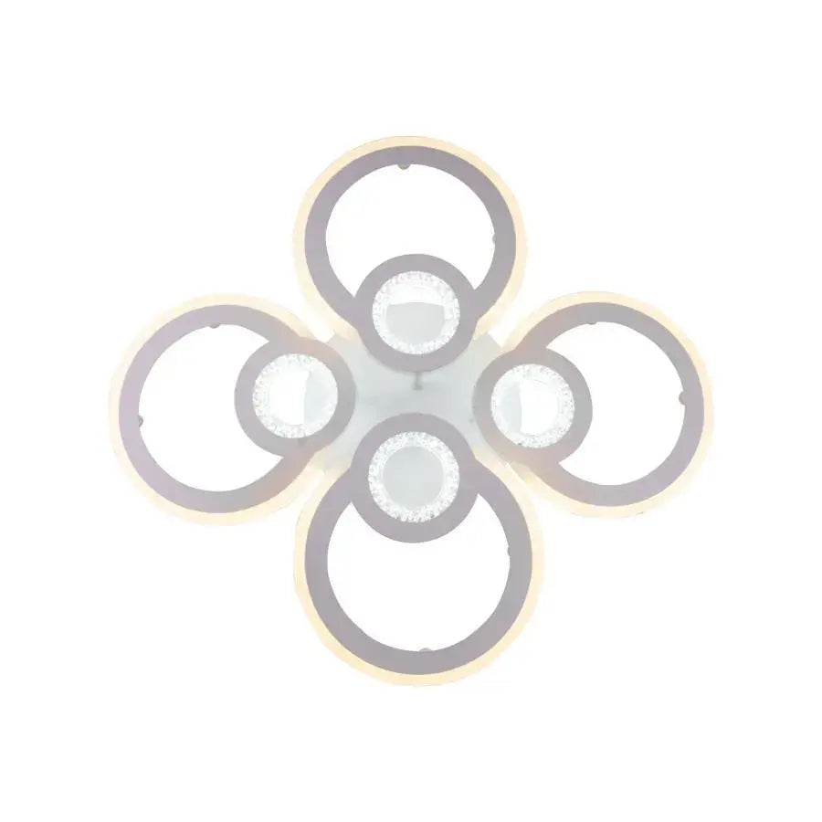 Lustra LED cu telecomanda KADE 72W, 4 Cercuri, lumina Rece/Calda/Neutra, Dimabila, Alb