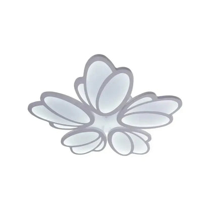 Lustra LED cu telecomanda TULIP 81W, 5 Petale, lumina Rece/Calda/Neutra, Dimabila, Alb