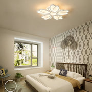 Lustra LED cu telecomanda TULIP 81W, 5 Petale, lumina Rece/Calda/Neutra, Dimabila, Alb