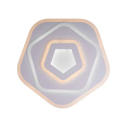 Lustra LED cu Telecomanda PENTAGON 59W, 40cm, Lumina Rece/Calda/Neutra 3000K/4000K/6000K, Alb, Metal si Acril