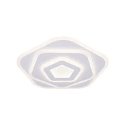 Lustra LED cu Telecomanda PENTAGON 59W, 40cm, Lumina Rece/Calda/Neutra 3000K/4000K/6000K, Alb, Metal si Acril