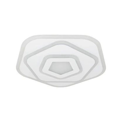 Lustra LED cu Telecomanda PENTAGON 59W, 40cm, Lumina Rece/Calda/Neutra 3000K/4000K/6000K, Alb, Metal si Acril