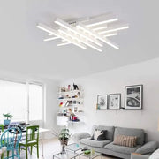 Lustra LED cu telecomanda MORA 160W, 8 Elemente, Liniara, lumina Rece/Calda/Neutra, Dimabila, Alb