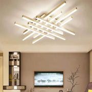 Lustra LED cu telecomanda MORA 160W, 8 Elemente, Liniara, lumina Rece/Calda/Neutra, Dimabila, Alb
