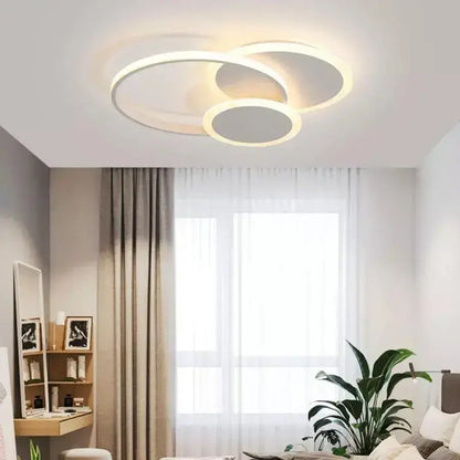 Lustra LED cu telecomanda SILVIAN, 58W, 3 Cercuri, lumina Rece/Calda/Neutra, Dimabila, Alb