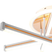 Lustra LED cu telecomanda TAMARA 96W, 3 Elemente, Liniara, lumina Rece/Calda/Neutra, Dimabila, Auriu Alb