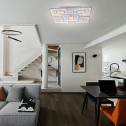 Lustra LED cu telecomanda FELIX 107W, 5 Patrate, lumina Rece/Calda/Neutra, Dimabila, Alb