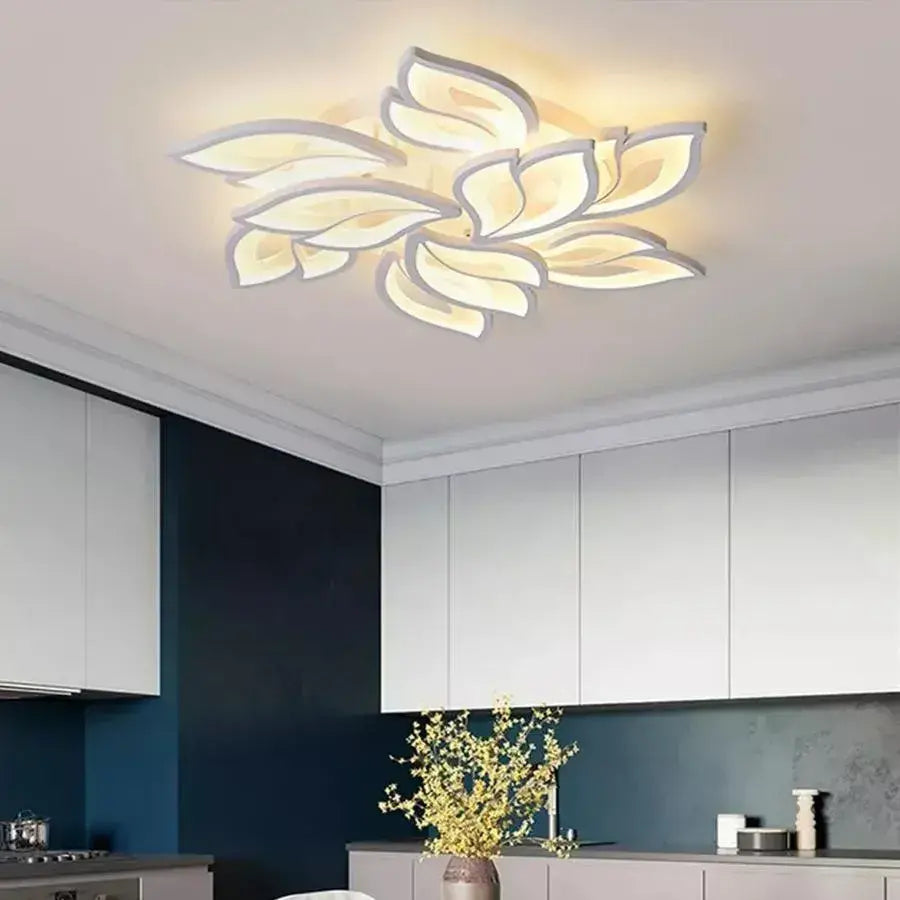 Lustra LED cu telecomanda  LILY 101W, 9 Elemente, lumina Rece/Calda/Neutra, Dimabila, Alb