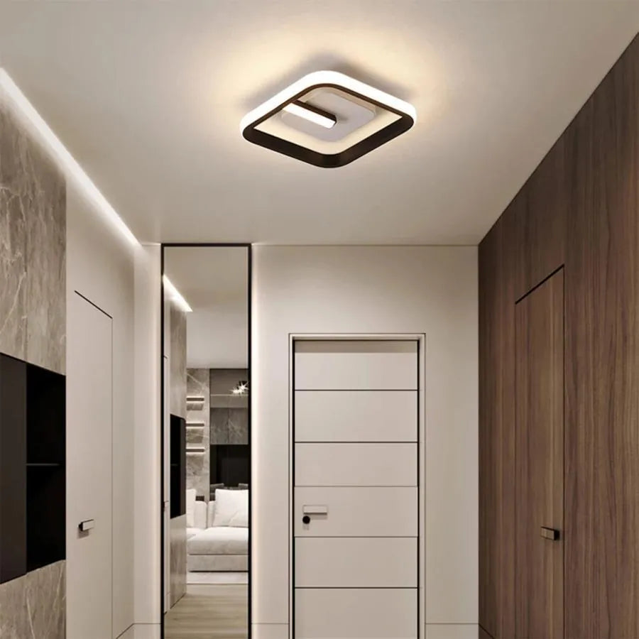 Lustra LED VICTORIA 19W, Patrata, lumina Rece/Calda/Neutra, Negru, Alb