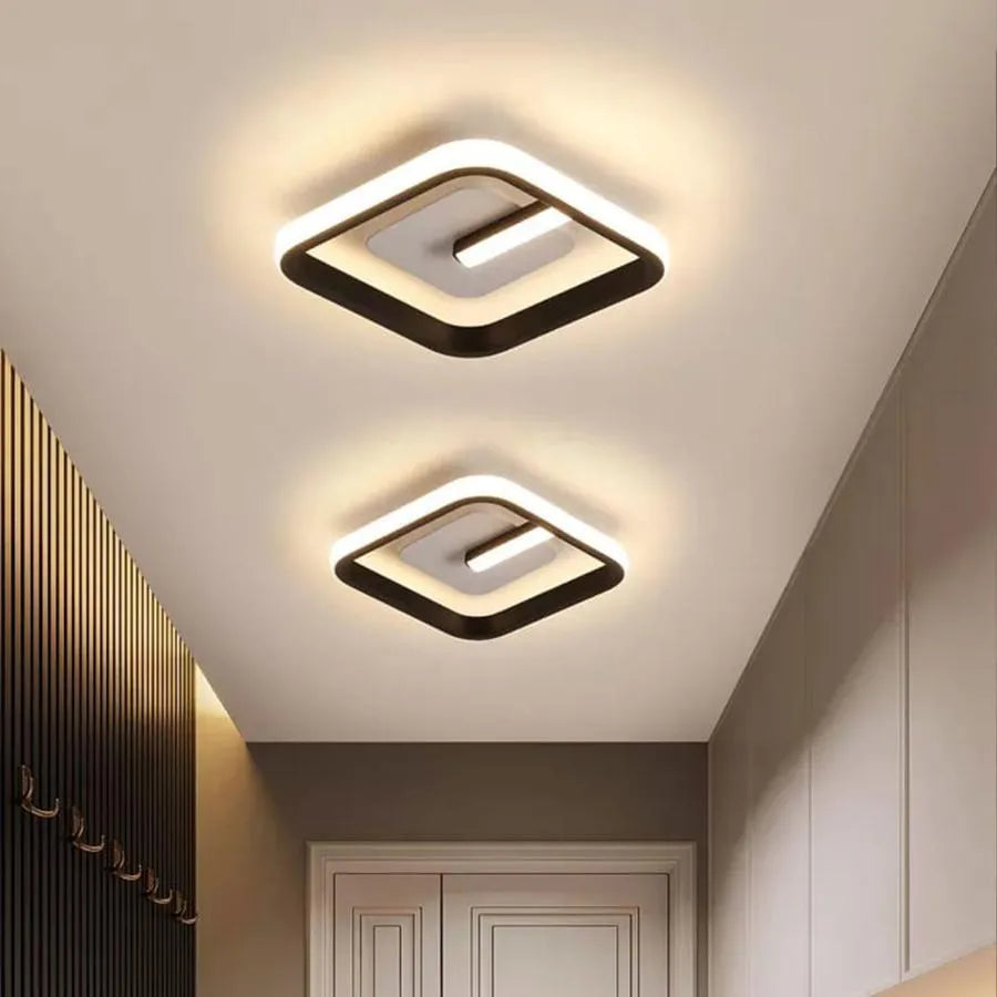 Lustra LED VICTORIA 19W, Patrata, lumina Rece/Calda/Neutra, Negru, Alb