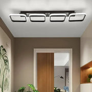 Lustra LED VERTEX 45W, 4 Patrate, Liniara, lumina Rece/Calda/Neutra, Neagra