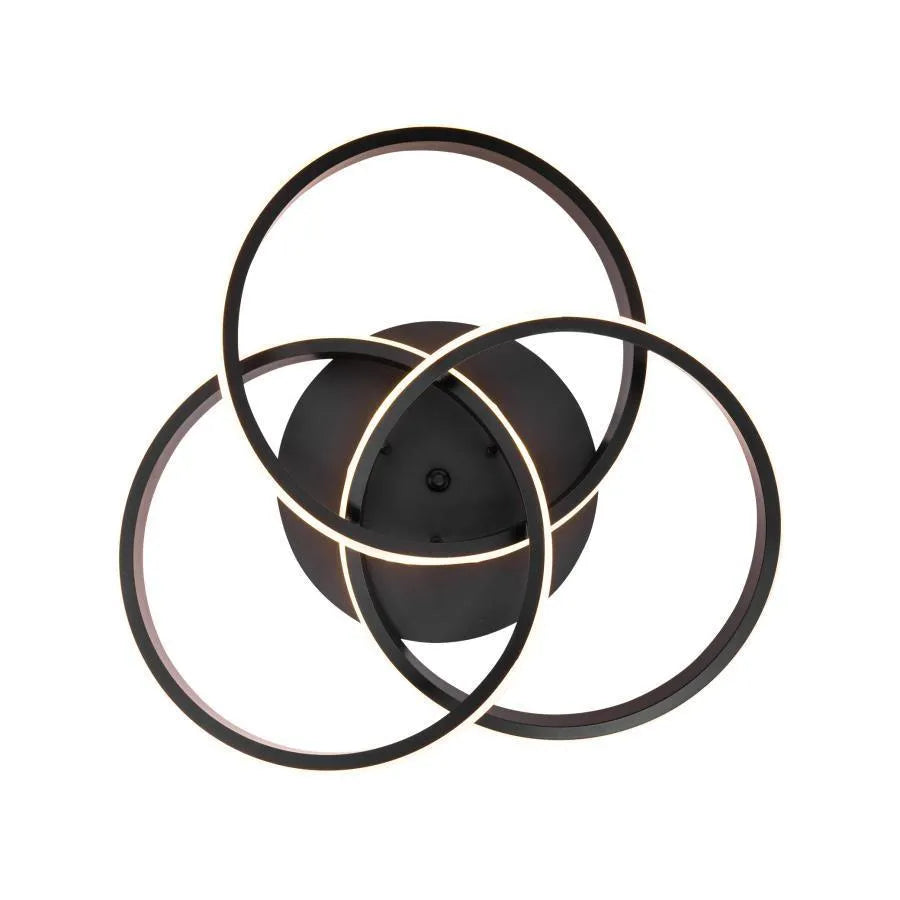 Lustra LED cu telecomanda VECTOR VORTEX 96W, 3 Elemente, lumina Rece/Calda/Neutra, Dimabila, Negru