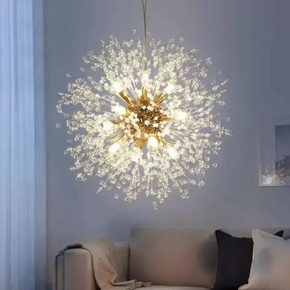 Candelabru Cristal Schönbrunn, 6x G9, Diametru 40cm, Auriu Lucios, Inaltime Reglabila