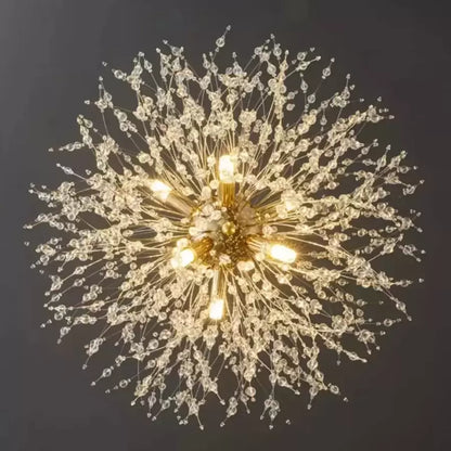 Candelabru Cristal Schönbrunn, 6x G9, Diametru 40cm, Auriu Lucios, Inaltime Reglabila