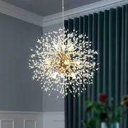 Candelabru Cristal Schönbrunn, 9x G9, Diametru 50 cm, Auriu Lucios, Inaltime Reglabila