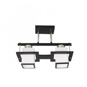 Lustra Clasica Aramis cu Lemn Abajur Patrat 2X E27 Gri Negru