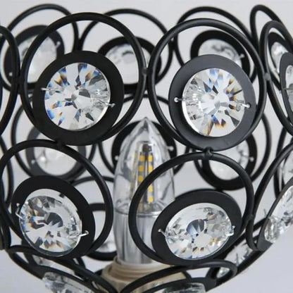 Lustra Vera, 1x E27, Negru, Metal si Cristal