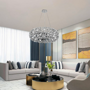 Candelabru Cristal SEGOVIA Magno 12x E14, Diametru 60cm, Crom Lucios, Inaltime Reglabila