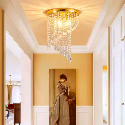 Lustra Cristal LINDERHOF Petito , Diametru 30cm, 2xE14, Auriu Lucios