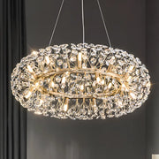 Candelabru Cristal SEGOVIA Magno 12x E14, Diametru 60cm, Auriu Lucios, Inaltime Reglabila