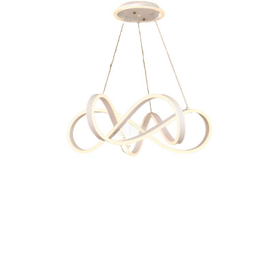 Lustra LED suspendata cu telecomanda INFINITY HALO 69W,  lumina Rece/Calda/Neutra, Dimabila, Alb, Inaltime Reglabila