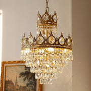 Candelabru Cristal REGALITE Petito, 8XE14, Diametru 45cm, Auriu Lucios, Inaltime Reglabila