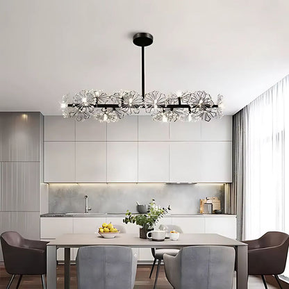 Candelabru Cristal PETERHOF Regalis 15x G4, Lungime 120cm, Negru