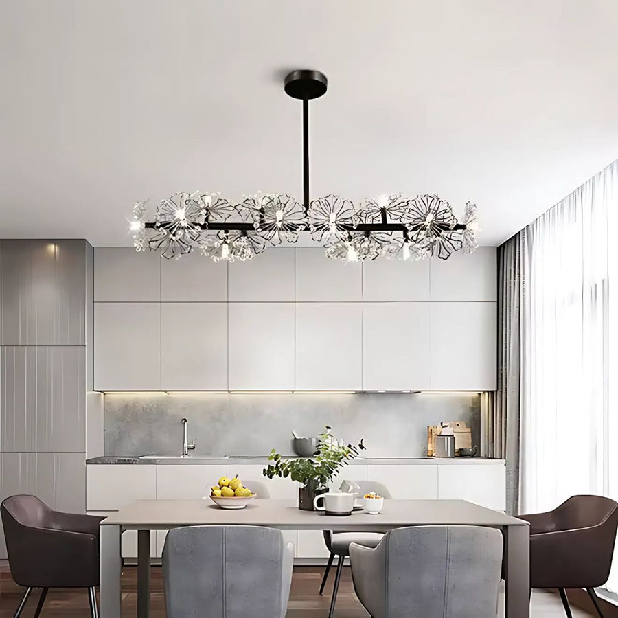 Candelabru Cristal PETERHOF Regalis 15x G4, Lungime 120cm, Negru