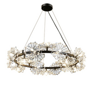 Candelabru Cristal PETERHOF Magno, Diametru 62cm, 20X G4, Negru, Inaltime Reglabila