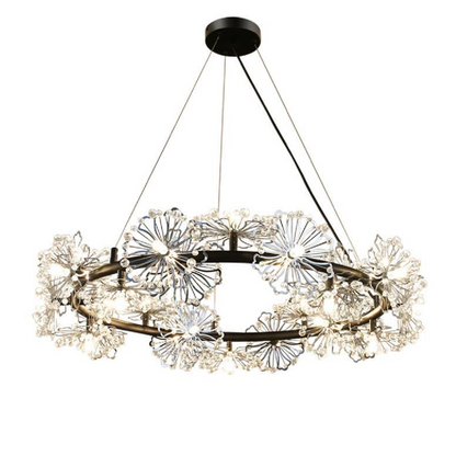 Candelabru Cristal PETERHOF Magno, Diametru 62cm, 20X G4, Negru, Inaltime Reglabila