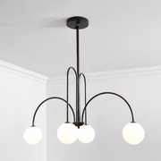 Lustra cu Abajur, Torino, 4xE27, Negru, Metal