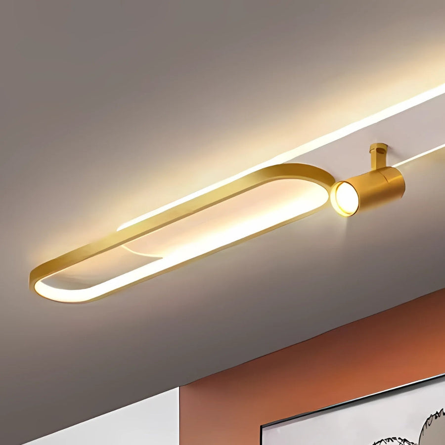 Lustra LED cu Proiector Reglabil FISSO Camilla, 66W, lumina Rece/Calda/Neutra, Auriu Lucios