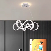 Lustra LED suspendata cu telecomanda INFINITY HALO 69W,  lumina Rece/Calda/Neutra, Dimabila, Alb, Inaltime Reglabila