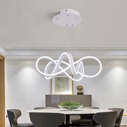 Lustra LED suspendata cu telecomanda INFINITY HALO 69W,  lumina Rece/Calda/Neutra, Dimabila, Alb, Inaltime Reglabila