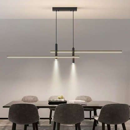 Lustra LED suspendata RINA 50W, Liniara, lumina Rece/Calda/Neutra, Negru, Inaltime Reglabila