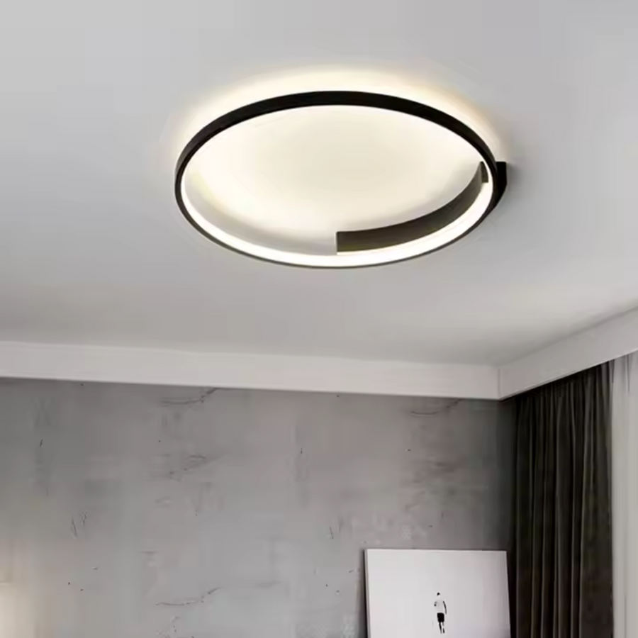 Lustra LED cu telecomanda LETIZIA 34W, Rotunda, lumina Rece/Calda/Neutra, Dimabila, Negru