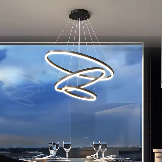 Lustra LED suspendata PAGANO 95W, Lumina Rece/Calda/Neutra, Negru, Inaltime Reglabila