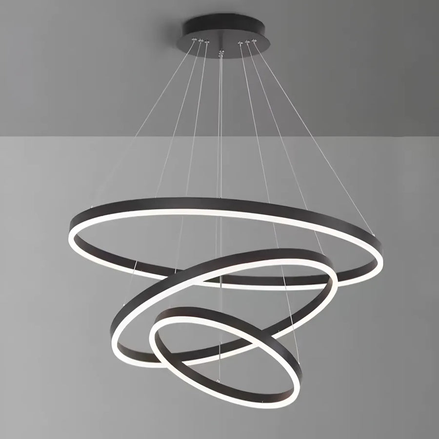 Lustra LED suspendata PAGANO 95W, Lumina Rece/Calda/Neutra, Negru, Inaltime Reglabila