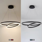 Lustra LED Suspendata PAGANO 47W, 3000K, 2 Cercuri, Negru, Inaltime Reglabila