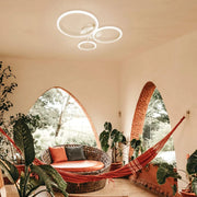 Lustra LED cu telecomanda BETTY 40W, 3 Cercuri, lumina Rece/Calda/Neutra, Dimabila, Alb, Metal si Acril