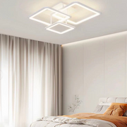 Lustra LED cu telecomanda ZOE, 60W, 3 Patrate, lumina Rece/Calda/Neutra, Dimabila, Alb