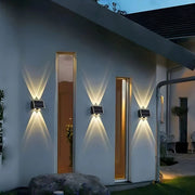 Aplica LED Exterior Solaris, 4 Surse de lumina, Lumina Calda, Negru